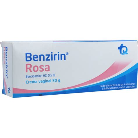 Benzirin Rosa 0 5 Crema Vaginal 30 Gr Cruz Verde