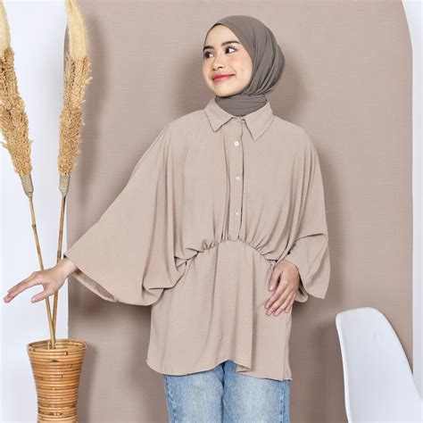 Jual Mybamus Narumi Batwing Blouse Tops Wanita Atasan Bigsize