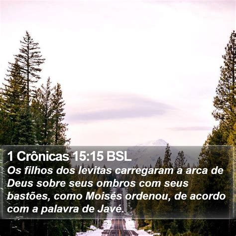 1 Crônicas 15 15 BSL Os filhos dos levitas carregaram a arca de Deus