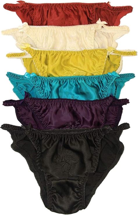 Paradise Silk Silk Women S String Bikini Panties W Cotton Crotch Economic Pack Pack Of