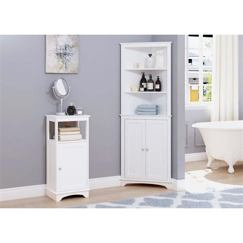 UTEX Corner Storage Cabinet Bathroom Floor Corner Cabinet With Doors