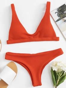 Adjustable Straps Bikini Set Shein Sheinside