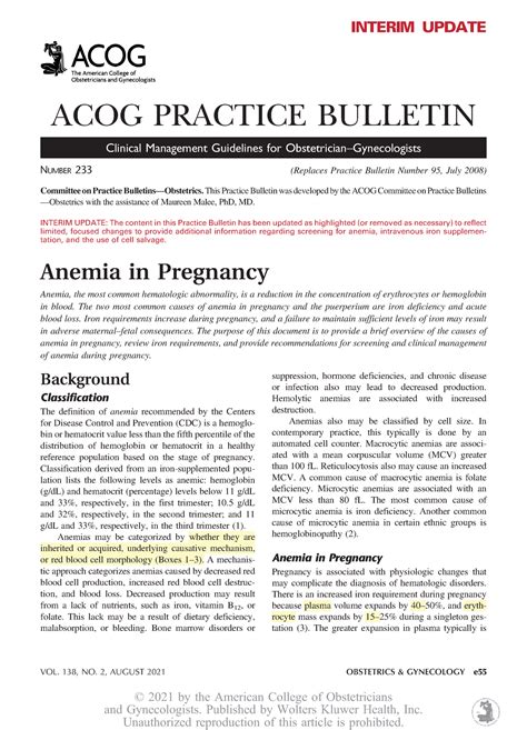 Acog Practice Bulletin Interim Update Acog Practice Bulletin Clinical