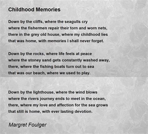 Poems About Memories Of Childhood