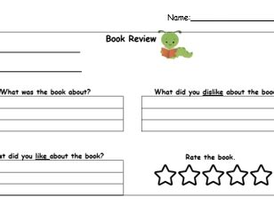 Free Book Review Template KS1 Teaching Resources