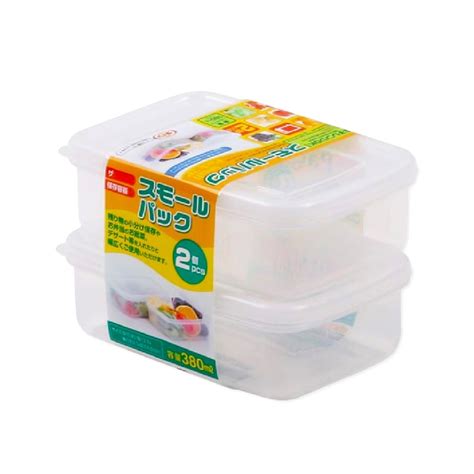 Pote Plástico Retangular 380 Ml Kit 2 Unidades Daiso