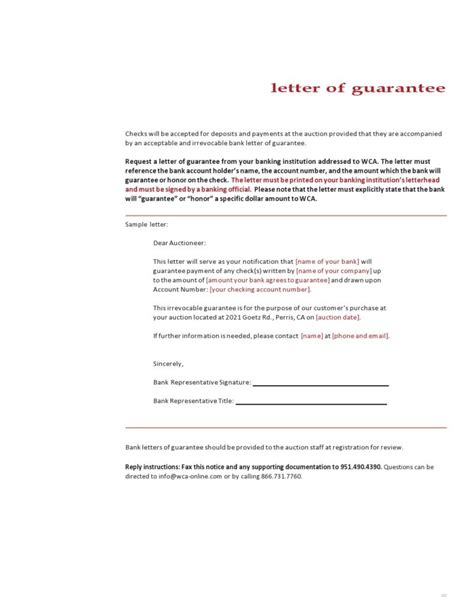 45 Professional Letter Of Guarantee Samples Templatelab