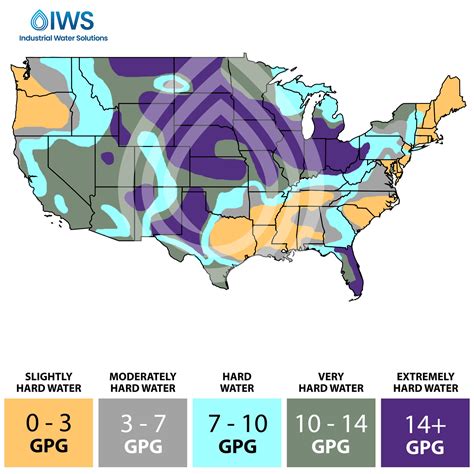 Hard Water Levels Map For The United States Industrial Water Solutions