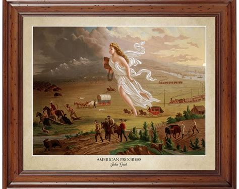 American Progress By John Gast 1872 18x24 Print Showing The Artist S