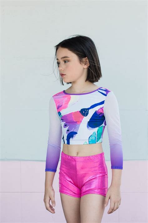 Flourish 3 4 Crop Gymnastics Leotards Active Wear Leotards