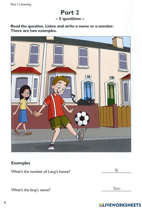 Pre Starters Test Listening Worksheet English As A Second Language