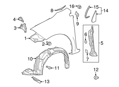 2014 2016 Toyota Corolla Fender Liner 53875 02460 OEM Parts Online