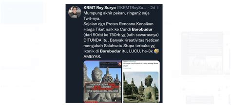 Tersangka Kasus Meme Stupa Candi Borobudur Roy Suryo Jalani