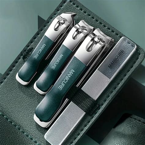 Premium Manicure Set Estojo De Couro Port Til Inclui Nan Metro Lixa