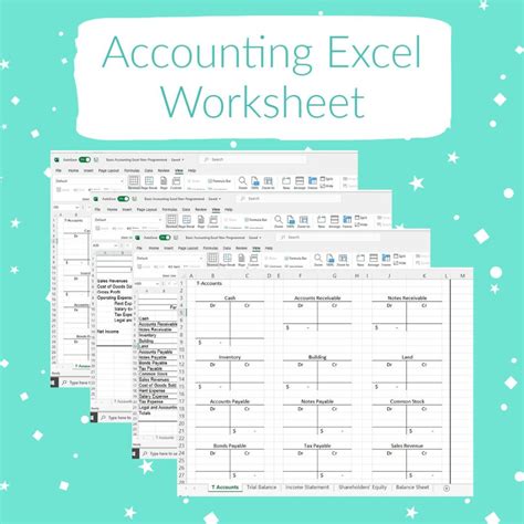 Basic Accounting Excel Worksksheet, Excel Accounting Worksheet, Finance ...