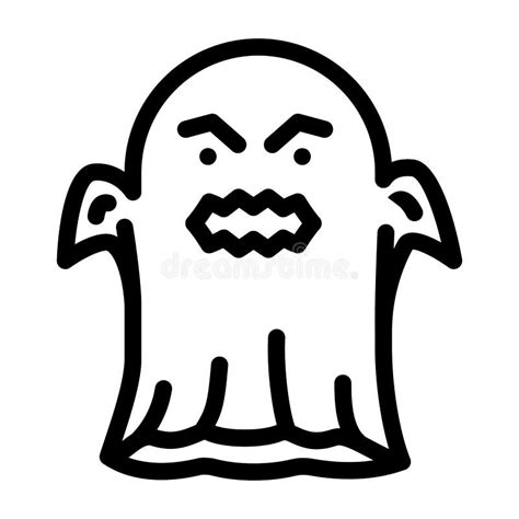 Fear Ghost Dark Spooky Horror Halloween White Night Neon Costume Stock Illustration