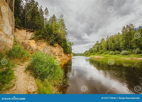 Eagle Cliffs In The Valley Of The Gauja River Stock Photo Image Of