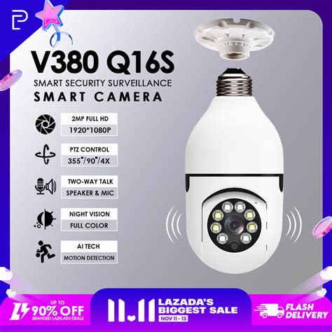 V380 Q16S 360 Rotate Light Bulb Shape Auto Tracking Smart Camera HD