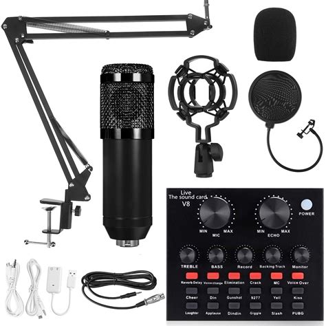 Buy Podcast Microphone Bundle Bm Microphone Kit With Live Sound