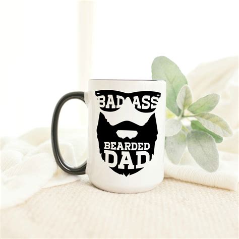 Bad Ass Bearded Dad Gift Beard Dad New Dad Gift Dad Etsy