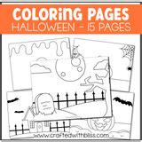 Halloween Coloring Pages For Kids Background Scene – CraftedwithBliss