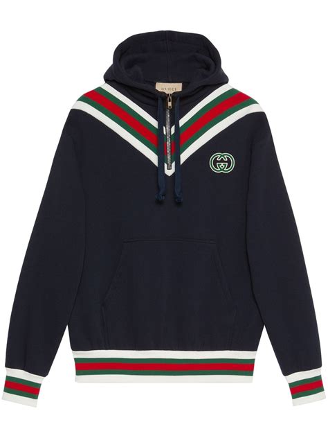 Gucci Cotton Jersey Hooded Sweatshirt In Black ModeSens