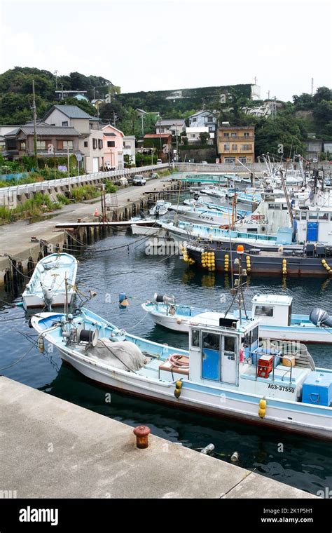 Shinojima, aichi, japan, 2022/18/09 , Port of Shinojima. Shinojima is ...