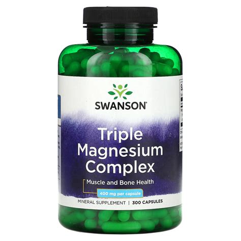 Swanson Triple Magnesium Complex Mg Capsules Iherb