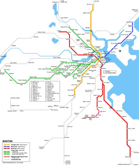 Map Of Boston Transit | Tourist Map Of English