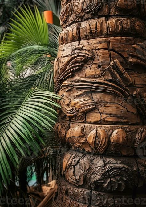 Ai Generative Closeup Detail Of Large Trunk On Silk Floss Tree Ceiba Speciosa With Spiky Thorns