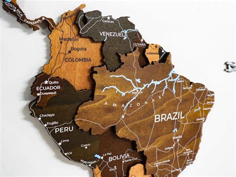 TERRA 3D Wooden World Map Wooden World Map Country Capital 200 X 120 Cm