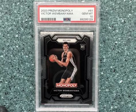 CARTA VICTOR WEMBANYAMA 2023 24 Panini Prizm Monopoly Rookie 81 PSA 10