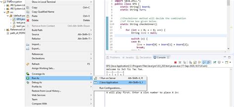 Tic Tac Toe Game In Java Geeksforgeeks