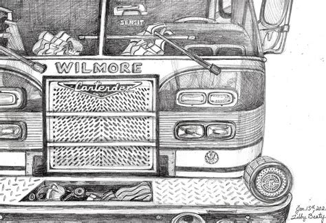 January 15th 2021 Firetruck from the Wilmore Fire Department Drawing by Libby Beaty | Fine Art ...