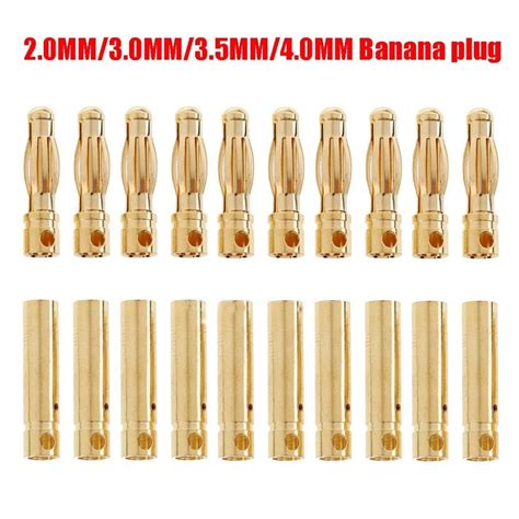 Pair Mm Mm Mm Mm Rc Battery Gold Plated Bullet Banana Plug