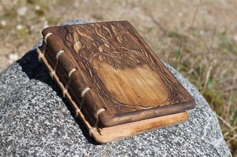 Wedding Guest Book Rustic Wood Journal With Trees of Life | Etsy