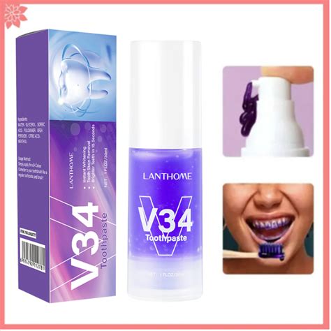 V34 Toothpaste Purple Whitening Toothpaste Tooth Color Correction