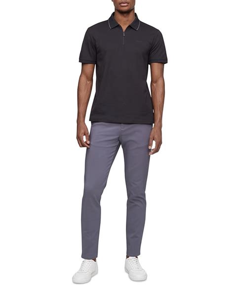 Calvin Klein Mens Move 365 Zip Polo And Reviews Polos Men Macys