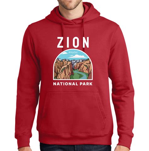 Zion National Park Hoodie Men's | Angel's Landing view