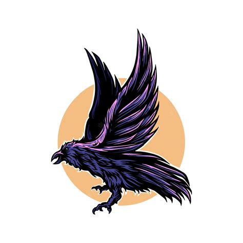 Premium Vector | Flying crow vector illustration