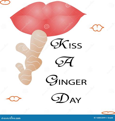 Kiss A Ginger Day Sign And Illustration Stock Vector Illustration Of