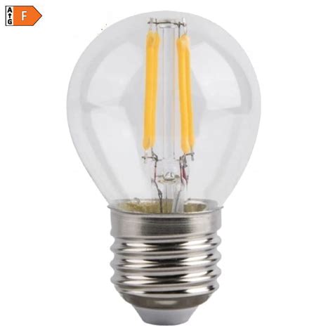 Żarówka Led E27 2w G45 Biała Ciepła Filament Edison Kula E27 Duży