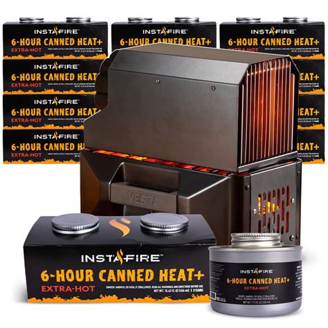 VESTA Self Powered Indoor Space Heater Stove And Canned Heat