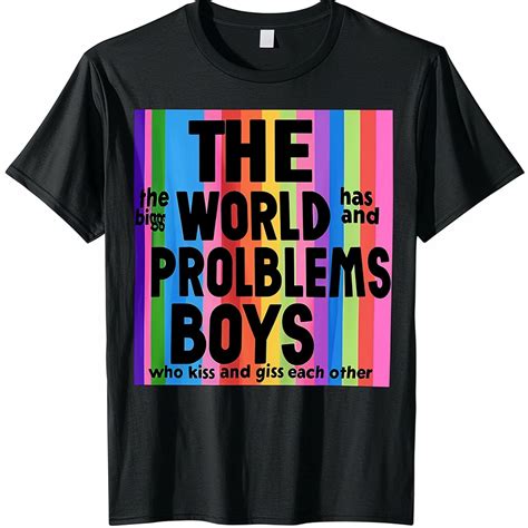 Rainbow Pride Parade Tshirt The World Has Bigger Problems Lgbtq Statement Tee In Black