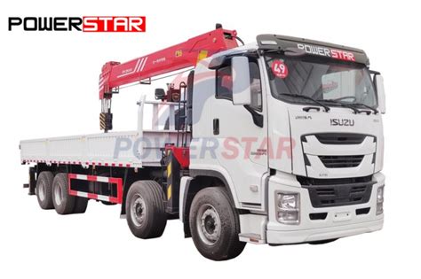 Quality ISUZU GIGA 12wheels Telescopic Boom Crane Truck With Palfinger