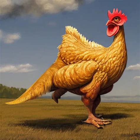 A Chicken Dinosaur Artwork By James Gurney Stable Diffusion