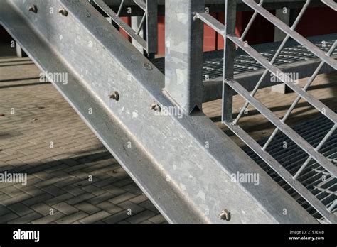 Fire Escape Staircase Pedestrian Passage For Emergency Exit Particular Structure In Galvanized