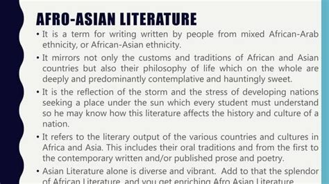 Afro-Asian Literature by Erin Pence - Issuu