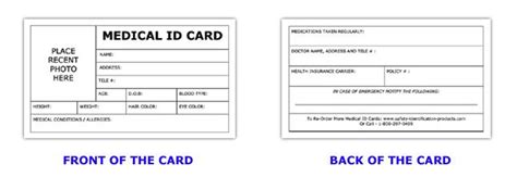 Printable Medical Id Card