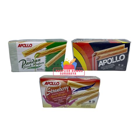 Jual Apollo Stick Wafer Chocolate Strawberry Pandan Box Pcs Shopee